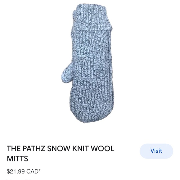 The Pathz Snow Knit Wool Mitts - Picture 1 of 4